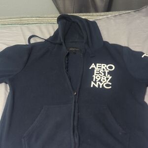 Aeropostale Dark Blue Hoodie with White Logo